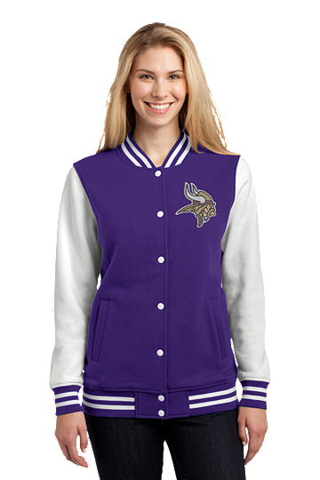 Women's Starter Purple Minnesota Vikings Full Count Satin Full-Snap Varsity Jacket Size: Medium